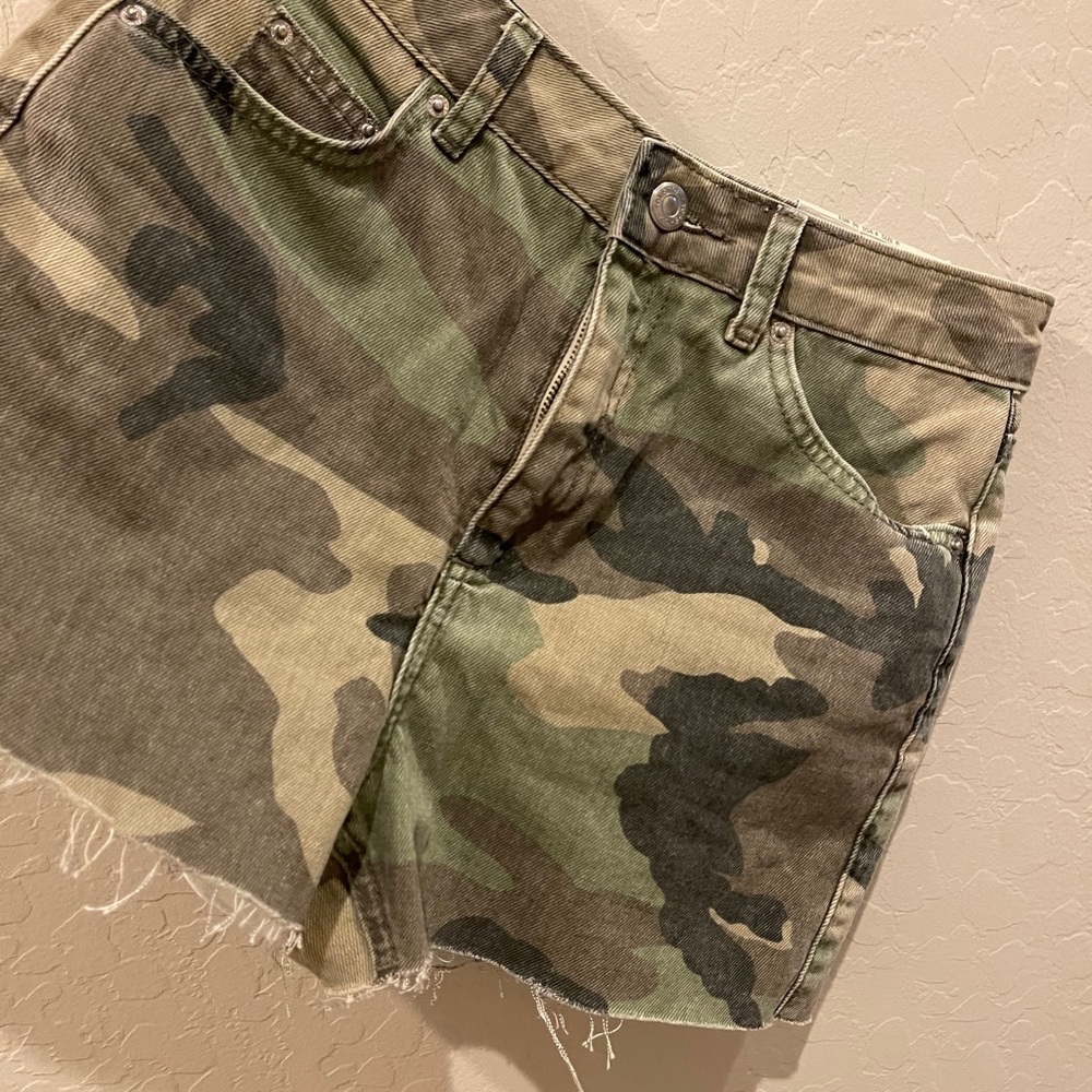 Top Shop Camo High Waist Shorts